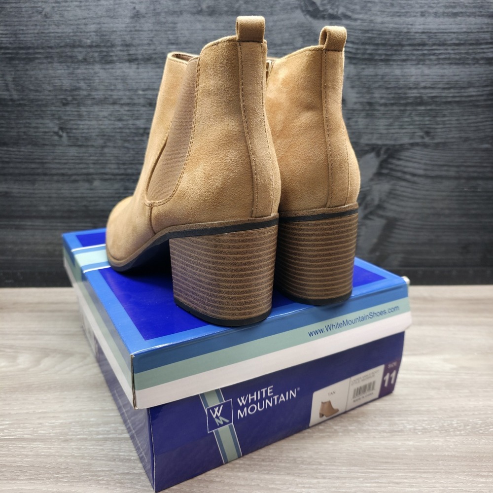 White Mountain‎ Women's Shoes 11 Ankle Boot Faux Suede Tan Size 11 - Picture 9 of 14